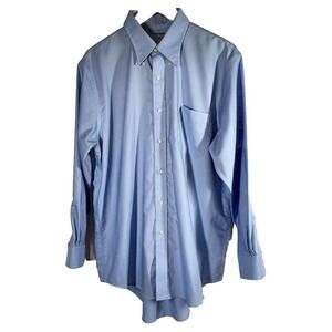 Land's End shirt Men's Large 16‎ 1/2 Button Down Neck Light Blue career